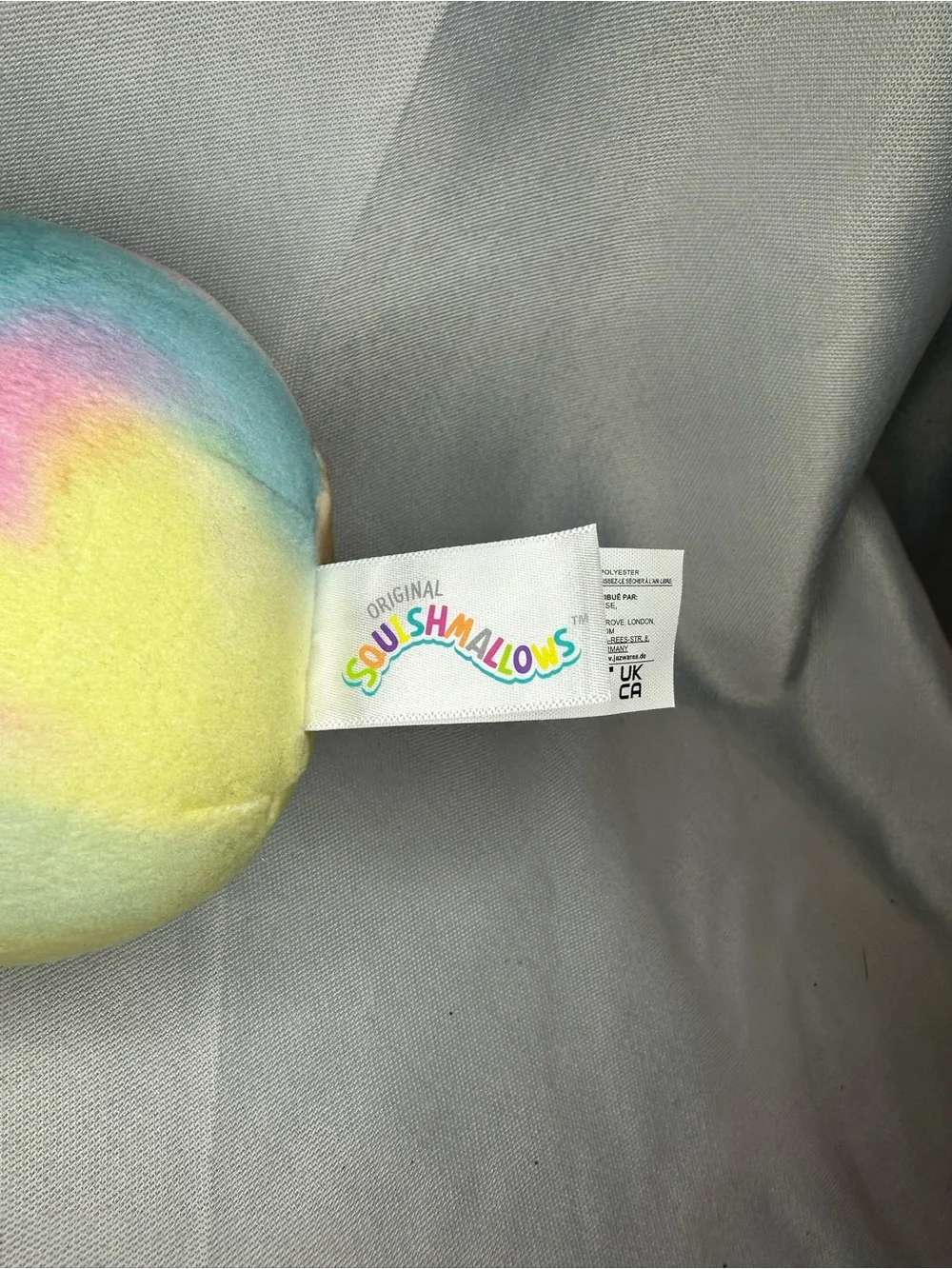 Squishmallows pastel rainbow plush - yellow,‎ blue, pink